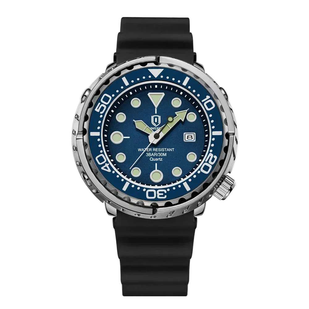 Giorgio Mareno Marinex men's sport dive watch with black strap and digital display, suitable for underwater activities.