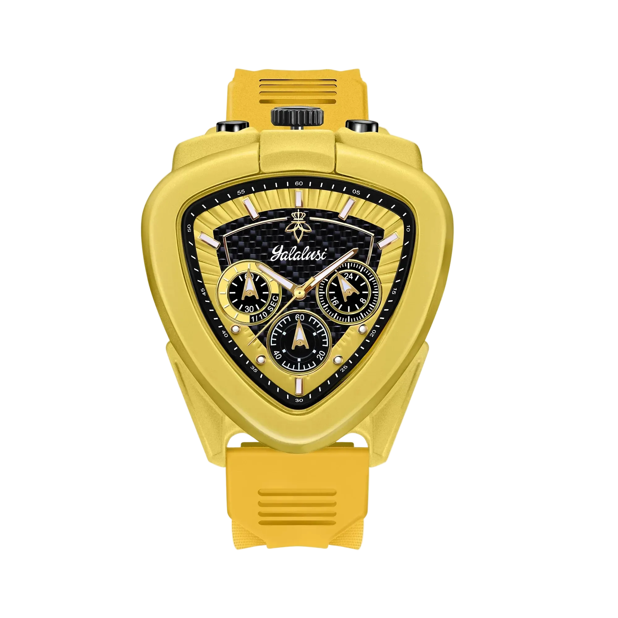 Giorgio Mareno Kalyron men's luxury sport chronograph watch with multi-function dial and silver metal band.